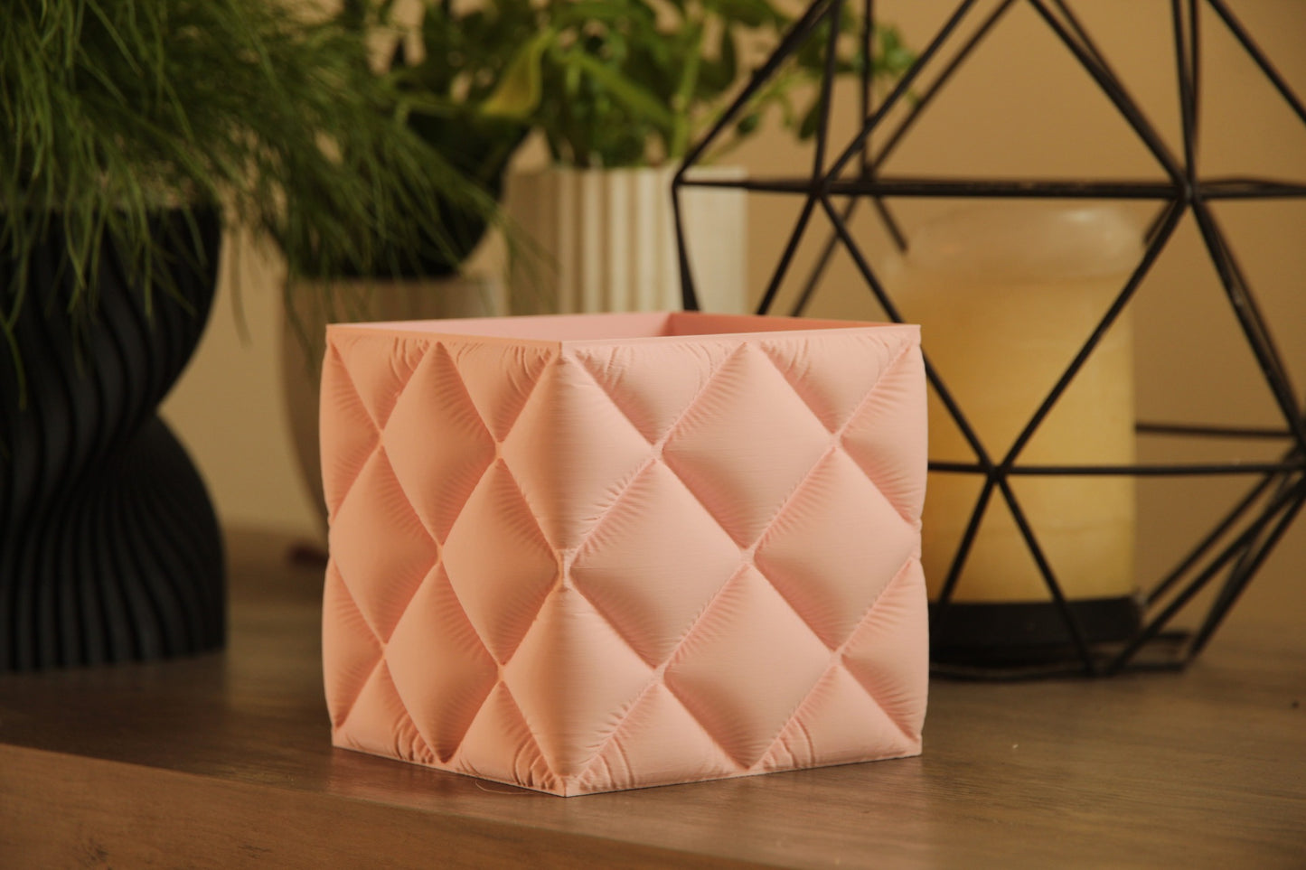 Square Inflated Fabric-Effect Planter