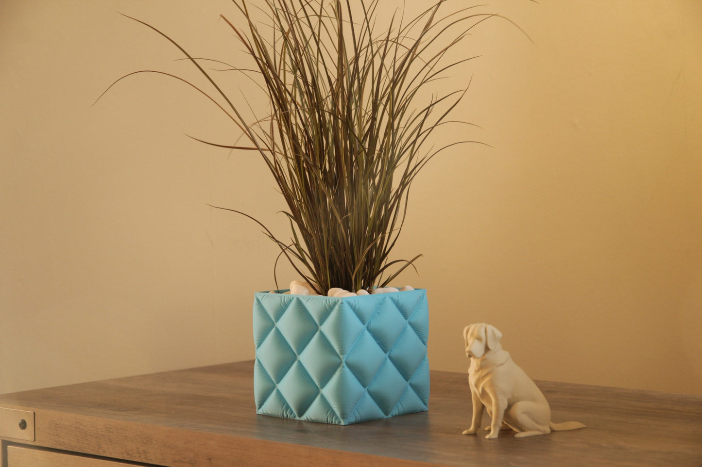 Square Inflated Fabric-Effect Planter