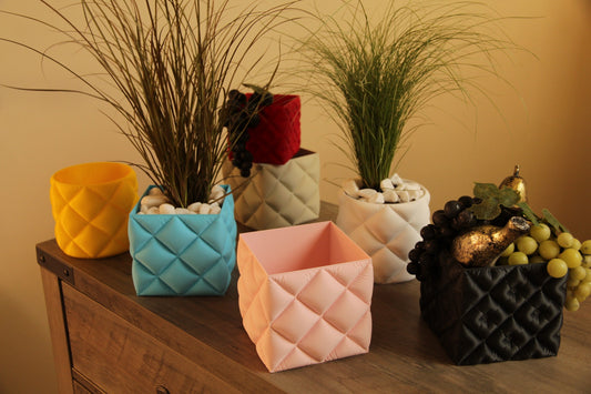 Square Inflated Fabric-Effect Planter