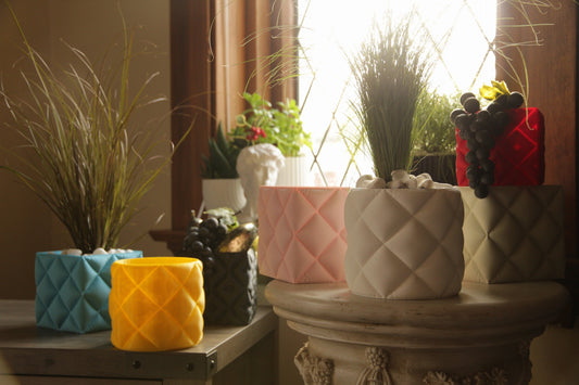 Circular Inflated Fabric-Effect Planter
